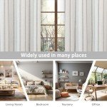 DriftAway Farmhouse Linen Blend Blackout Curtains 84 Inches Long for Bedroom Vertical Striped Printed Linen Curtains Thermal Insulated Lined Treatments for Living Room 2 Panels W52 x L84 Grey
