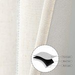 DriftAway Farmhouse Linen Blend Blackout Curtains 84 Inches Long for Bedroom Vertical Striped Printed Linen Curtains Thermal Insulated Lined Treatments for Living Room 2 Panels W52 x L84 Grey