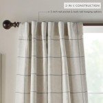 Elrene Home Fashions Brighton Windowpane Plaid Blackout Window Curtain, Living Room and Bedroom Drape with Rod Pocket Tabs, 52" x 84", Grey, 1 Panel