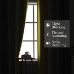 Grey and Yellow Blackout Curtains 84 Inch Length 2 Panels Set, Blackout Curtains for Living Room, Thermal Insulated Gradient Drapes, Light Blocking Ombre Curtains for Boys Bedroom, 52W x 84L Inches