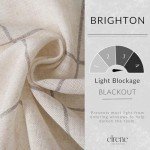Elrene Home Fashions Brighton Windowpane Plaid Blackout Window Curtain, Living Room and Bedroom Drape with Rod Pocket Tabs, 52" x 84", Grey, 1 Panel