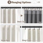 100% Blackout Linen Curtains 84 Inch Length 2 Panels Set Neutral Boho Farmhouse for Bedroom Windows Living Room Darkening Thermal Insulated Drapes Beige Cream Ivory 7ft Long Back Tab Pleated Pocket