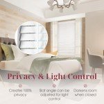 ARLO BLINDS Faux Wood Blinds with Crown Valance - 33.5" Width x 60" Height, White, Cordless Window Blinds & Shades - Blinds for Indoor Windows, 2" Faux Wooden Blinds for Home, Window Shades