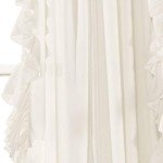 Lush Decor Reyna Ruffle Window Curtain Panel Set, Pair, 54" W x 84" L, White - Flowy Curtain Set - Romantic Ruffle Curtains for Bedroom, Living room, or Dining Room - Farmhouse & Cottage Home Decor