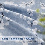 FMFUNCTEX 100% Blackout Floral Curtains for Bedroom, Blue Curtains 84 inches Long Blossom Flower Patterned for Living Room,Thermal Insulated Farmhouse Drapes, Grommet Top 2 Panels (White on Blue)