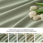 MIULEE Back Tab Sage Green Curtains 84 Inch Length 2 Panels Set for Living Room Bedroom, Rod Pocket/Pinch Pleated Light Blocking Thermal Insulated Room Darkening Blackout Curtains 84 Inches Long