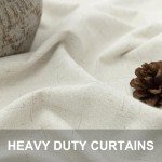 100% Blackout Curtains 84 Inch Length 2 Panels Set Neutral Boho Linen Farmhouse for Bedroom Windows Living Room Darkening Thermal Insulated Drapes Natural Cream Ivory 7ft Long Back Tab Pleated Pocket