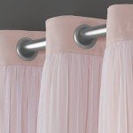TOWN & COUNTRY LUXE Talia Double Layer Indoor Curtains, Sheer and Room Darkening Blackout, Grommet Top, Energy Efficient, 2-Pack Set, 52"x84", Rose Blush