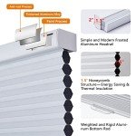 Persilux Custom Blackout Cellular Window Shades Cordless Blinds Honeycomb Blinds for Windows (White 23"W x48"H) Window Shades for Home, Room Darkening Cellular Door Blinds for Kitchen Easy to Install