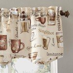 No. 918 Bristol Coffee Shop Semi-Sheer Rod Pocket Kitchen Curtain Valance and Tiers Set, 54" x 36", Ivory Off-White