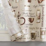 No. 918 Bristol Coffee Shop Semi-Sheer Rod Pocket Kitchen Curtain Valance and Tiers Set, 54" x 36", Ivory Off-White