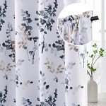 H.VERSAILTEX Floral Curtains 63 Inches Long Printed Pattern Room Darkening Curtains for Bedroom Rod Pocket Window Treatment Curtains, 2 Panels, Classical Floral Bluestone and Taupe
