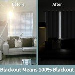 BGment Thermal Insulated 100% Blackout Curtains for Bedroom with Black Liner, Double Layer Full Room Darkening Noise Reducing Grommet Curtain (52 x 63 Inch, Pure White, 2 Panels)