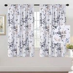 H.VERSAILTEX Floral Curtains 63 Inches Long Printed Pattern Room Darkening Curtains for Bedroom Rod Pocket Window Treatment Curtains, 2 Panels, Classical Floral Bluestone and Taupe