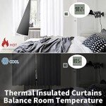 BGment Thermal Insulated 100% Blackout Curtains for Bedroom with Black Liner, Double Layer Full Room Darkening Noise Reducing Grommet Curtain (52 x 63 Inch, Pure White, 2 Panels)
