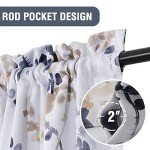 H.VERSAILTEX Floral Curtains 63 Inches Long Printed Pattern Room Darkening Curtains for Bedroom Rod Pocket Window Treatment Curtains, 2 Panels, Classical Floral Bluestone and Taupe