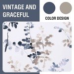 H.VERSAILTEX Floral Curtains 63 Inches Long Printed Pattern Room Darkening Curtains for Bedroom Rod Pocket Window Treatment Curtains, 2 Panels, Classical Floral Bluestone and Taupe
