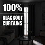 Rutterllow Total Blackout 340 GSM Curtains 2 Panels, Full Shade 84 Inches Long Complete Drapes for Living Room, Dark Grey Thermal Insulated Bedroom Window Treatment Drapes (Gray, 52 x 84 inch)
