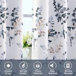 H.VERSAILTEX Floral Curtains 63 Inches Long Printed Pattern Room Darkening Curtains for Bedroom Rod Pocket Window Treatment Curtains, 2 Panels, Classical Floral Bluestone and Taupe