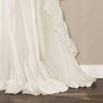 Lush Decor Reyna Ruffle Window Curtain Panel Set, Pair, 54" W x 84" L, White - Flowy Curtain Set - Romantic Ruffle Curtains for Bedroom, Living room, or Dining Room - Farmhouse & Cottage Home Decor