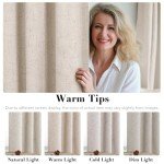 H.VERSAILTEX Linen Blackout Curtains 45 Inches Long 100% Blackout Thermal Insulated Textured Linen Look Curtain Draperies Anti-Rust Grommet, Energy Saving with White Liner, 2 Panels, Natural
