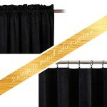 NICETOWN Halloween Black Velvet Blackout Curtains, Solid Heavy Matt Rod Pocket Drapes/Window Treatments for Hall, Theater (2 Pieces, 96 inches Long)