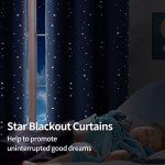 BGment Kids Blackout Curtains for Boys Bedroom, Star Curtains Thermal Insulated Grommet Window Drapes for Nursery, Set of 2 Panels (42 x 63 Inch, Navy Blue)