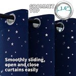 BGment Kids Blackout Curtains for Boys Bedroom, Star Curtains Thermal Insulated Grommet Window Drapes for Nursery, Set of 2 Panels (42 x 63 Inch, Navy Blue)