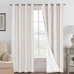 H.VERSAILTEX 100% Blackout Curtains Ivory, Linen Blackout Curtains 96 inch Curtains 2 Panel Set, Elegant Curtain for Bedroom Grommet Drapes Window Curtains Living Room Drapes