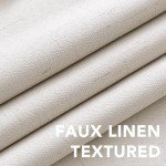 H.VERSAILTEX 100% Blackout Curtains Ivory, Linen Blackout Curtains 96 inch Curtains 2 Panel Set, Elegant Curtain for Bedroom Grommet Drapes Window Curtains Living Room Drapes