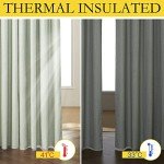 NICETOWN Sage Green Living Room Completely Shaded Linen Textured Draperies, 2 Pieces, W52 x L84, Privacy Protection & Noise Reducing Ring Top Drapes, White Lined Insulated Window Treatment Curtains