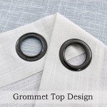 Central Park Ombre Rayon Blend Heavy Linen Texture Window Curtain Panel 6 Grommets Top Gradient Cream White to Indigo Blue Window Drapes Treatment for Living Room/Bedroom, Set of 2, 40" x 95" Each