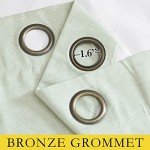 NICETOWN Sage Green Living Room Completely Shaded Linen Textured Draperies, 2 Pieces, W52 x L84, Privacy Protection & Noise Reducing Ring Top Drapes, White Lined Insulated Window Treatment Curtains