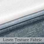 Central Park Ombre Rayon Blend Heavy Linen Texture Window Curtain Panel 6 Grommets Top Gradient Cream White to Indigo Blue Window Drapes Treatment for Living Room/Bedroom, Set of 2, 40" x 95" Each