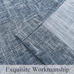 Central Park Ombre Rayon Blend Heavy Linen Texture Window Curtain Panel 6 Grommets Top Gradient Cream White to Indigo Blue Window Drapes Treatment for Living Room/Bedroom, Set of 2, 40" x 95" Each