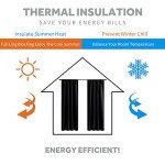 RYB HOME Black Curtains Blackout - Bathroom Small Window Curtains Thermal Insulated Privacy Drapes for Kids Bedroom Living Room Kitchen Basement, Width 42 by Length 36, 1 Pair