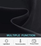 RYB HOME Black Curtains Blackout - Bathroom Small Window Curtains Thermal Insulated Privacy Drapes for Kids Bedroom Living Room Kitchen Basement, Width 42 by Length 36, 1 Pair