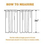 RYB HOME Black Curtains Blackout - Bathroom Small Window Curtains Thermal Insulated Privacy Drapes for Kids Bedroom Living Room Kitchen Basement, Width 42 by Length 36, 1 Pair