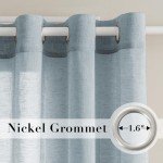 H.VERSAILTEX Linen Curtains Flax Linen Blended Curtain Panels for Living Room/Bedroom Semi Sheer Privacy Curtains 108 inch Length 2 Panels Set Nickel Grommet Window Drapes (52" W x 108" L, Teal)