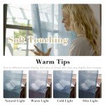 H.VERSAILTEX Linen Curtains Flax Linen Blended Curtain Panels for Living Room/Bedroom Semi Sheer Privacy Curtains 108 inch Length 2 Panels Set Nickel Grommet Window Drapes (52" W x 108" L, Teal)