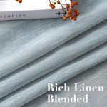 H.VERSAILTEX Linen Curtains Flax Linen Blended Curtain Panels for Living Room/Bedroom Semi Sheer Privacy Curtains 108 inch Length 2 Panels Set Nickel Grommet Window Drapes (52" W x 108" L, Teal)
