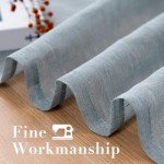 H.VERSAILTEX Linen Curtains Flax Linen Blended Curtain Panels for Living Room/Bedroom Semi Sheer Privacy Curtains 108 inch Length 2 Panels Set Nickel Grommet Window Drapes (52" W x 108" L, Teal)