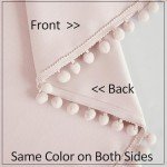 Pompom Blackout Curtains for Bedroom Pink Girls 84 inch Energy Efficient Thermal Insulated Living Room Darkening Curtain Panels for Kitchen Nursery Room 52" w x2 Panels Rod Pocket