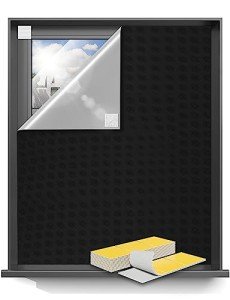 Sumobaby 50"x57" Portable Blackout Curtains, Blinds for Windows with Hook & Loop Tapes, 100% Blackout Window Shades, Curtains Easy to Cut Fit for Bedroom, Baby Room and TV Room (Black)