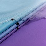 Reepow Kids Room Curtains with Hollow-Out Star and Tulle Overlay, Blue Purple Ombre Blackout Curtains for Boys Girls Bedroom - 52" x 63" x 2 Panels