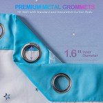 Reepow Kids Room Curtains with Hollow-Out Star and Tulle Overlay, Blue Purple Ombre Blackout Curtains for Boys Girls Bedroom - 52" x 63" x 2 Panels