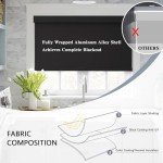 AOSKY Blackout Roller Shades Cordless Blinds for Windows, Free-Stop Shades with Valance, Thermal Insulated Fabric, UV Protection, Natural Woven Blinds for Home and Office (20" W x 72" H, Black)