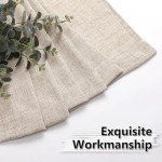Tollpiz Short Linen Tier Curtains Rod Pocket Semi Sheer Half Kitchen Curtain Burlap Light Filtering Thick Linen Drapes for Bathroom, 30 x 24 inches Long, Natural, Set of 2 Panels