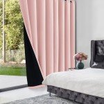 Deconovo Total Blackout Curtains with Double Layer, Noise Reduction Curtains, Thermal Insulated Drapes for Living Room Bedroom Patio Door (Pink, 100W x 95L Inch, 1 Panel)