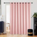 Deconovo Total Blackout Curtains with Double Layer, Noise Reduction Curtains, Thermal Insulated Drapes for Living Room Bedroom Patio Door (Pink, 100W x 95L Inch, 1 Panel)